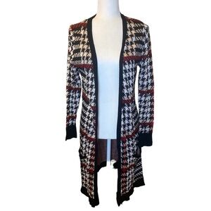 Valerie Stevens‎ Longline Houndstooth Cardigan Size S